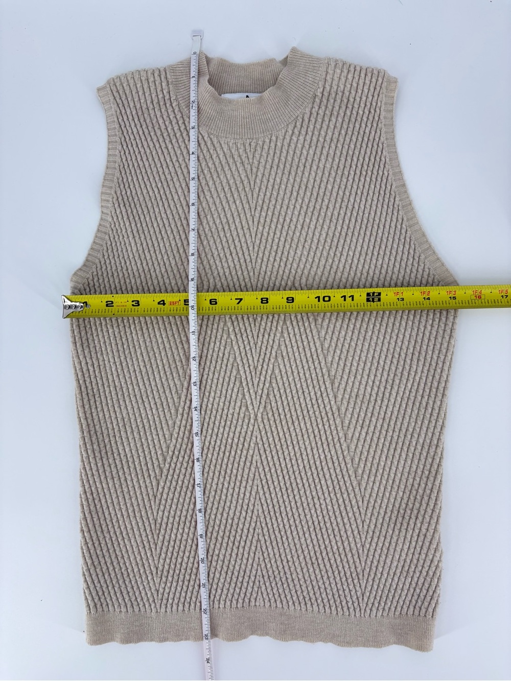 Sleeveless Ribbed Knit Quiet Luxury Minimalist Old Money Shirt Top Women Large - Picture 13 of 13